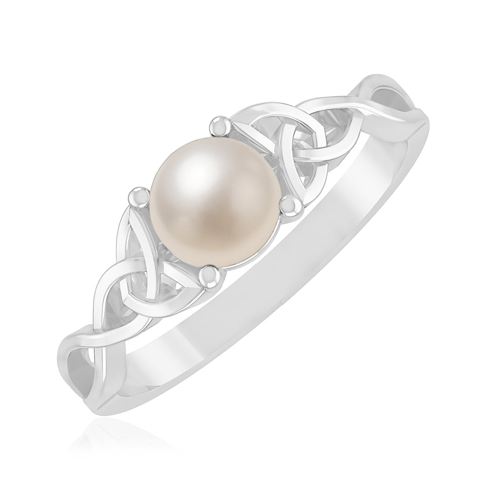 Celtic Knot Ring | Sterling Silver Birthstone Ring | Genuine Gemstone & Diamond Studded Ring | Personalized Promise Ring | Gift for Her