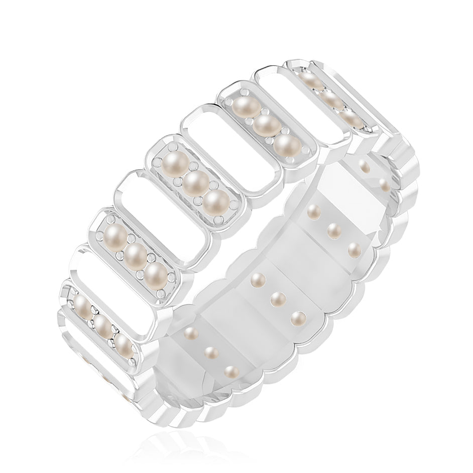 Full Eternity Band Ring | Sterling Silver Birthstone Ring | Genuine Gemstone & Diamond Studded Ring | Personalized Promise Ring | Gift for Her