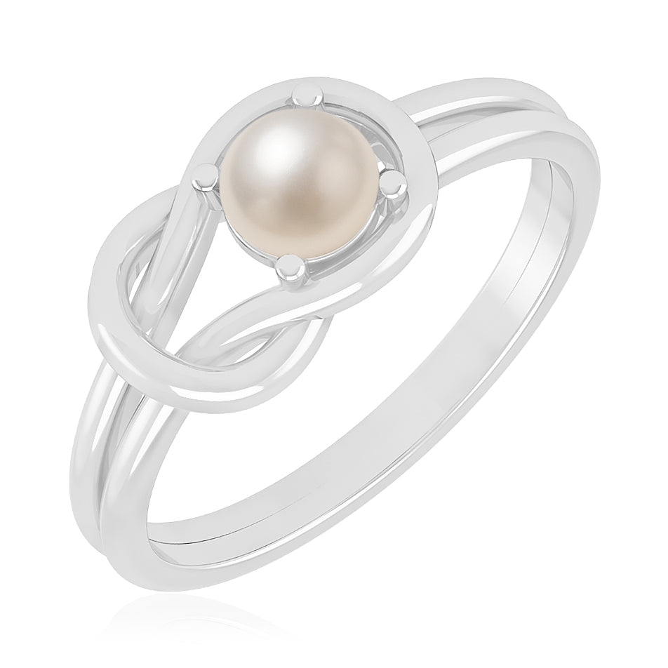 Infinity Knot Solitaire Ring | Sterling Silver Birthstone Ring | Genuine Gemstone & Diamond Studded Ring | Personalized Promise Ring | Gift for Her
