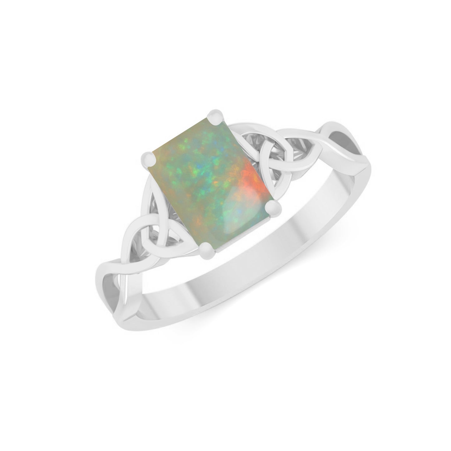 Celtic Knot Solitaire Ring | Sterling Silver Birthstone Ring | Genuine Gemstone Studded Ring | Personalized Promise Ring | Gift for Her
