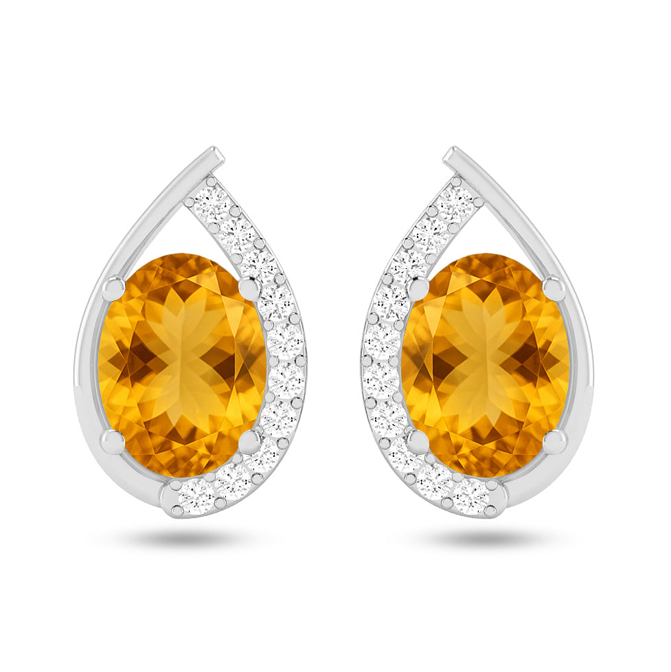 Pear Halo Stud Earrings | 925 Sterling Silver Birthstone Stud Earrings | Diamond Accent Gemstone Earrings | 15 Birthstone Options | Gift for Women (Copy)