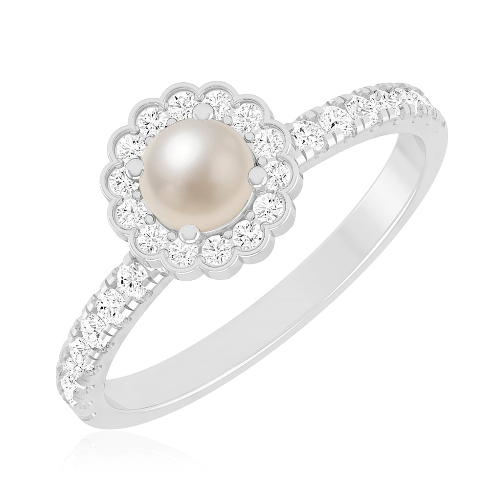 Flower Cluster Ring | Sterling Silver Birthstone Ring | Genuine Gemstone & Diamond Studded Ring | Personalized Promise Ring | Gift for Her