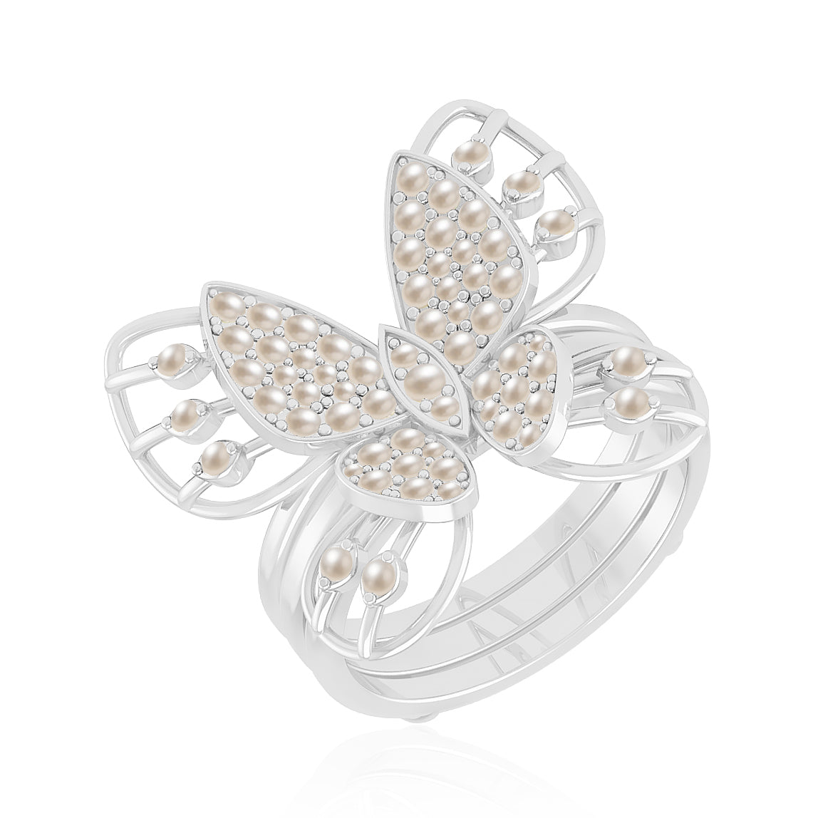 Butterfly Ring | Sterling Silver Birthstone Ring | Genuine Gemstone Ring | Personalized Promise Ring | Gift for Her