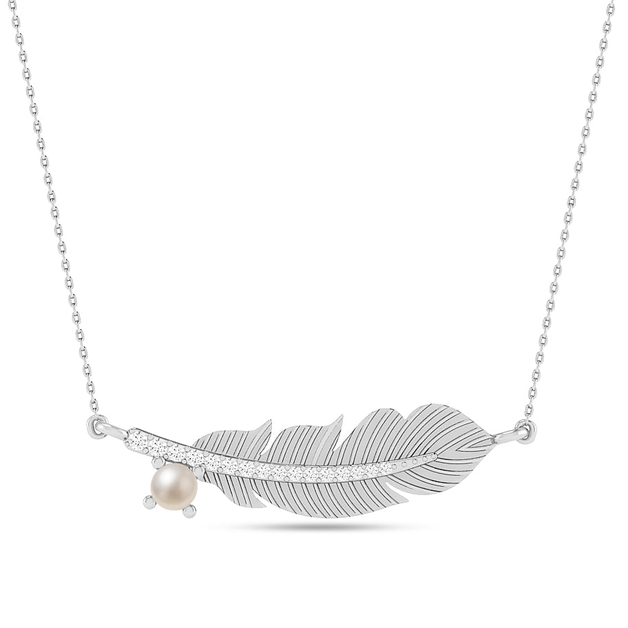 Feather Pendant Necklace | Starburst Pendant | Heart Knot Teardrop Pendant | Sterling Silver Birthstone Necklace | Diamond Accent | Adjustable Chain | 15 Gemstone Choices