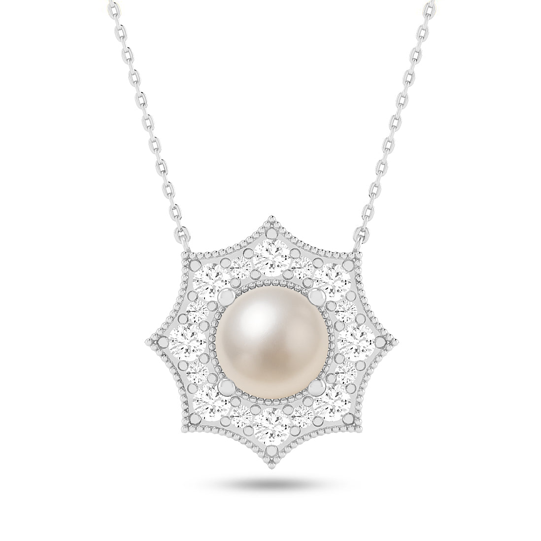 Snowflake Halo Pendant | Starburst Pendant | Heart Knot Teardrop Pendant | Sterling Silver Birthstone Necklace | Diamond Accent | Adjustable Chain | 15 Gemstone Choices