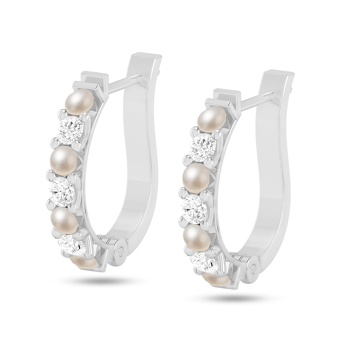 Inside-Outside Hoop Earrings | 925 Sterling Silver Birthstone Stud Earrings | Diamond Accent Gemstone Earrings | 15 Birthstone Options | Gift for Women