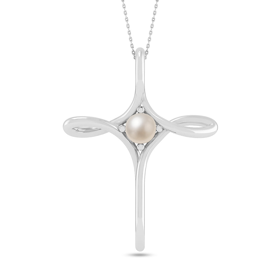 Infinity Cross Pendant | Sterling Silver Birthstone Necklace | Adjustable Chain | 15 Gemstone Choices | Personalized Gemstone Pendant