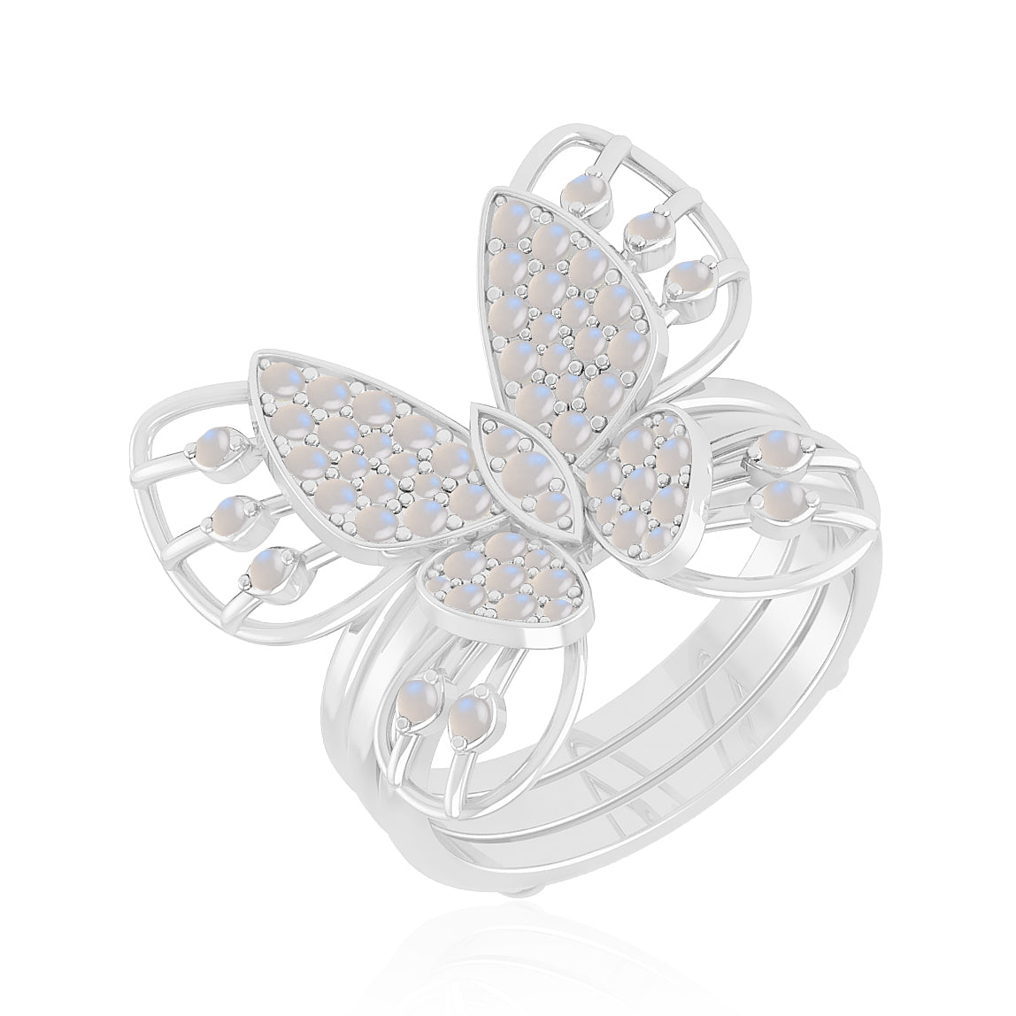 Butterfly Ring | Sterling Silver Birthstone Ring | Genuine Gemstone Ring | Personalized Promise Ring | Gift for Her