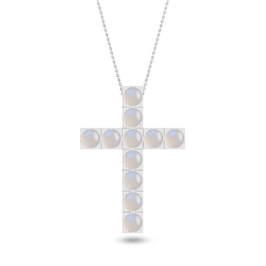 Cross Pendant Necklace | Sterling Silver Birthstone Necklace | Adjustable Chain | 15 Gemstone Choices | Personalized Gemstone Pendant