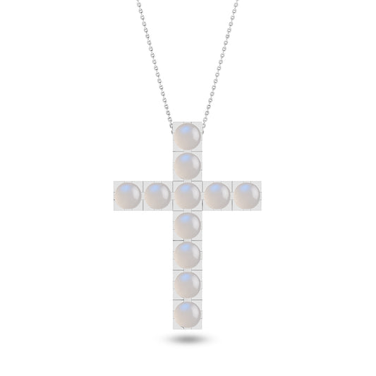Cross Pendant Necklace | Sterling Silver Birthstone Necklace | Adjustable Chain | 15 Gemstone Choices | Personalized Gemstone Pendant