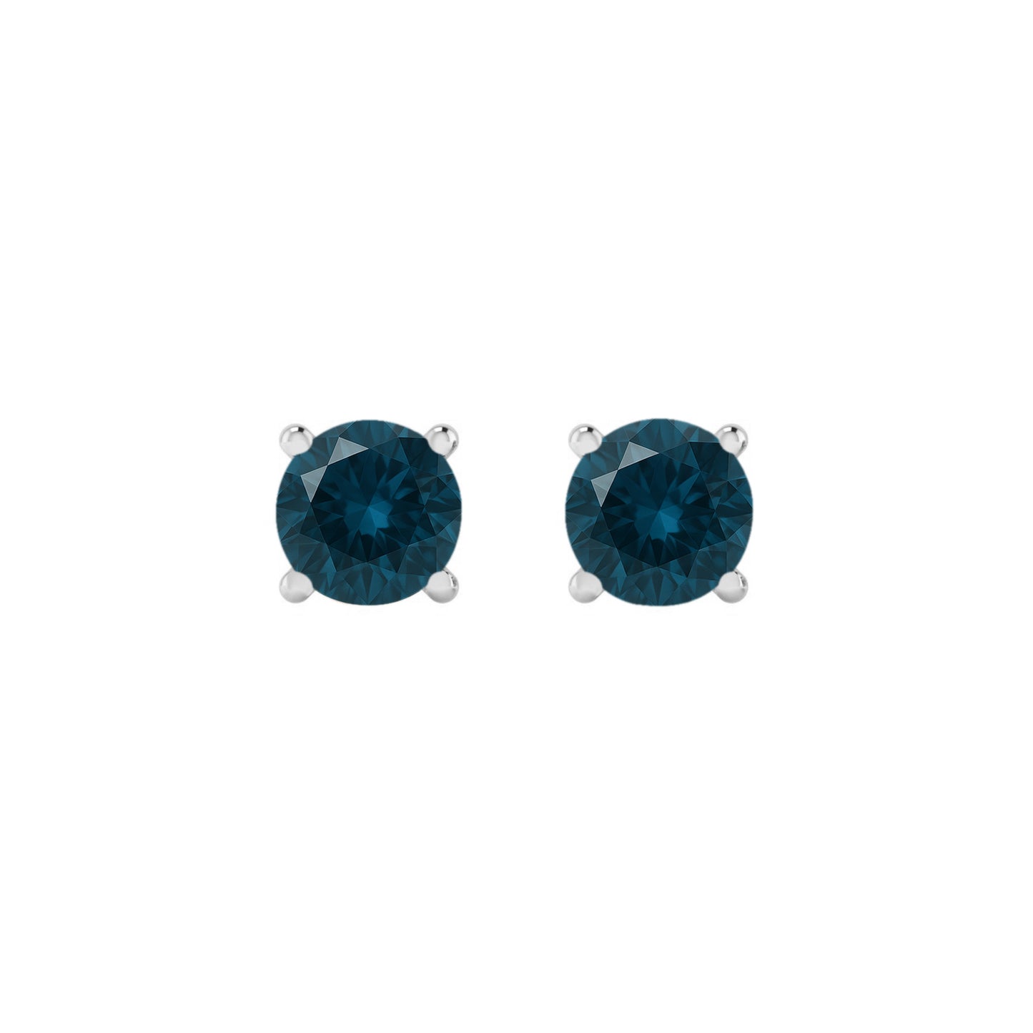 925 Sterling Silver Birthstone Stud Earrings | Diamond Accent Gemstone Earrings | 15 Birthstone Options | Gift for Women
