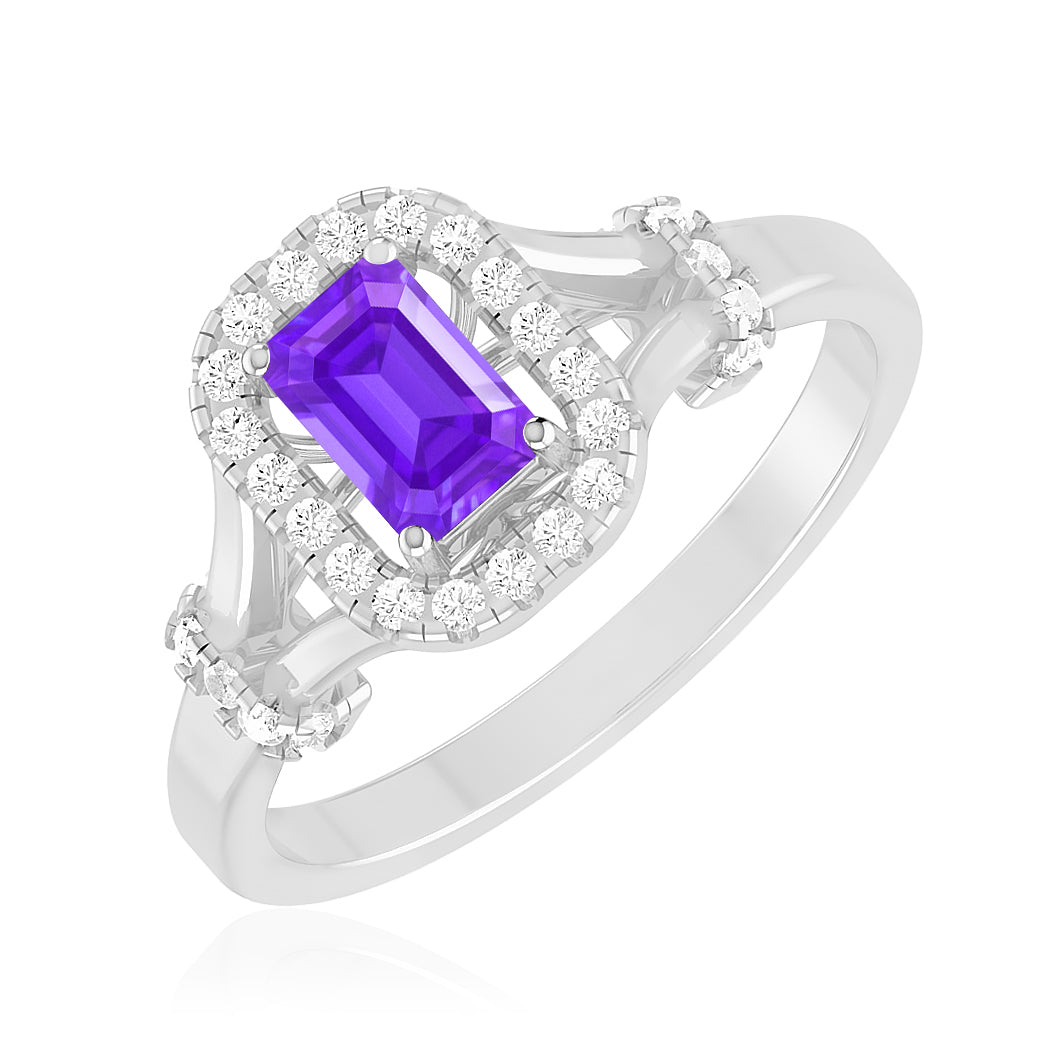Twisted Split Shank Ring | Sterling Silver Birthstone Ring | Genuine Gemstone Studded Ring | Personalized Promise Ring | Gift for Her