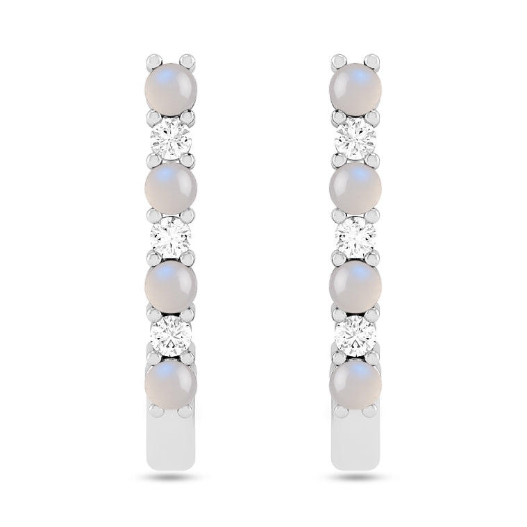Bar Stud Earrings | 925 Sterling Silver Birthstone Stud Earrings | Diamond Accent Gemstone Earrings | 15 Birthstone Options | Gift for Women