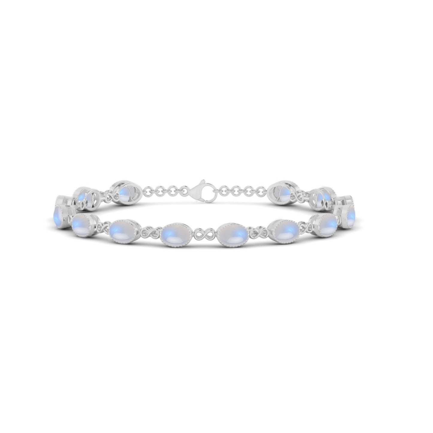 Infinity Tennis Bracelet | Sterling Silver Birthstone Bracelet | Adjustable Chain | 15 Gemstone Choices | Personalized Gemstone Bracelet