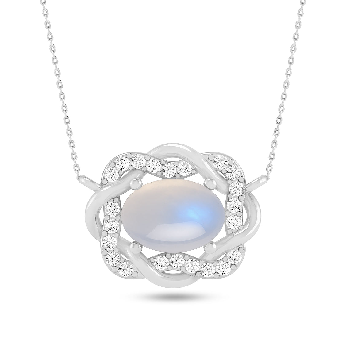 Celtic Knot Halo Pendant | Starburst Pendant | Heart Knot Teardrop Pendant | Sterling Silver Birthstone Necklace | Diamond Accent | Adjustable Chain | 15 Gemstone Choices
