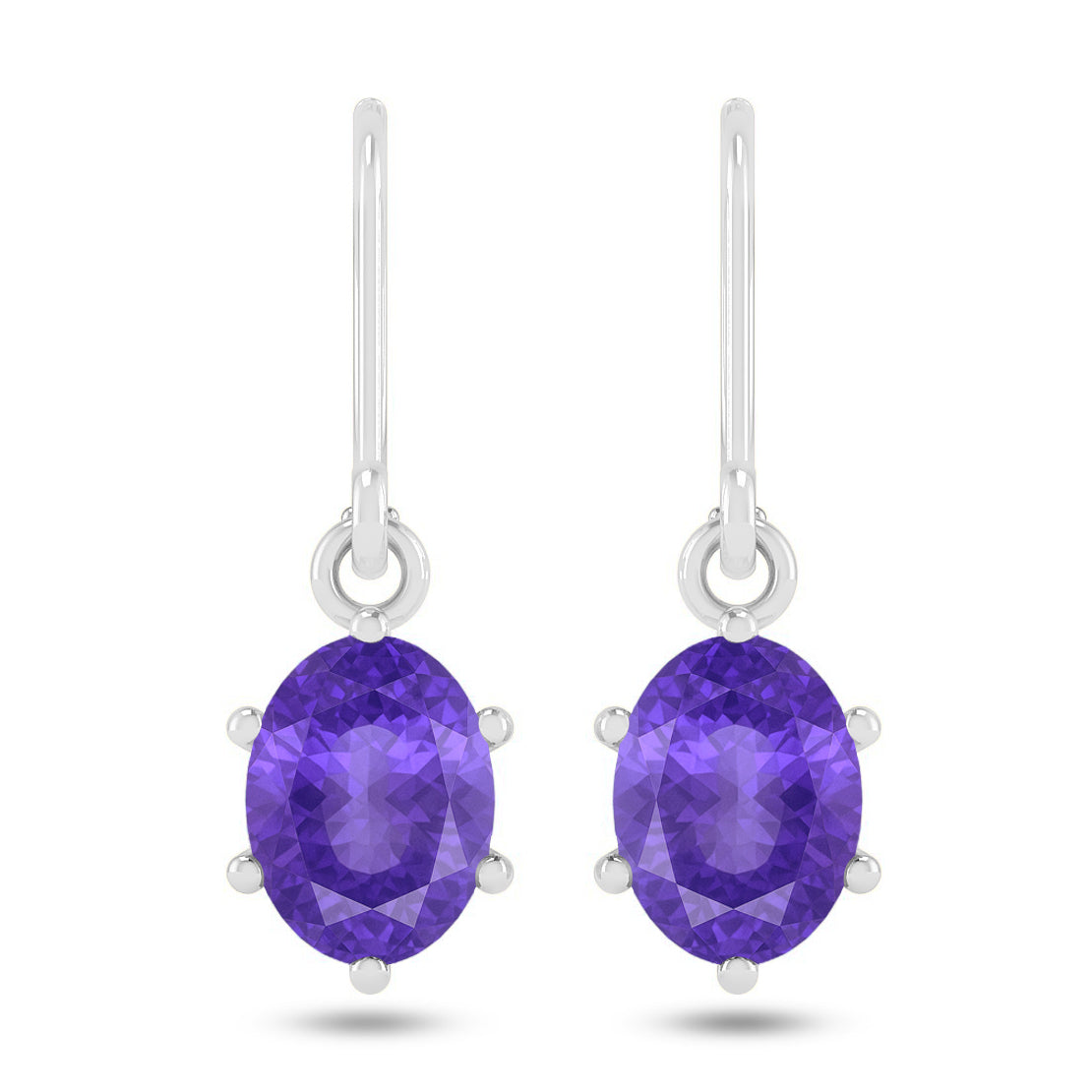 Oval Halo Drop Earrings | 925 Sterling Silver Birthstone Stud Earrings | Diamond Accent Gemstone Earrings | 15 Birthstone Options | Gift for Women (Copy)