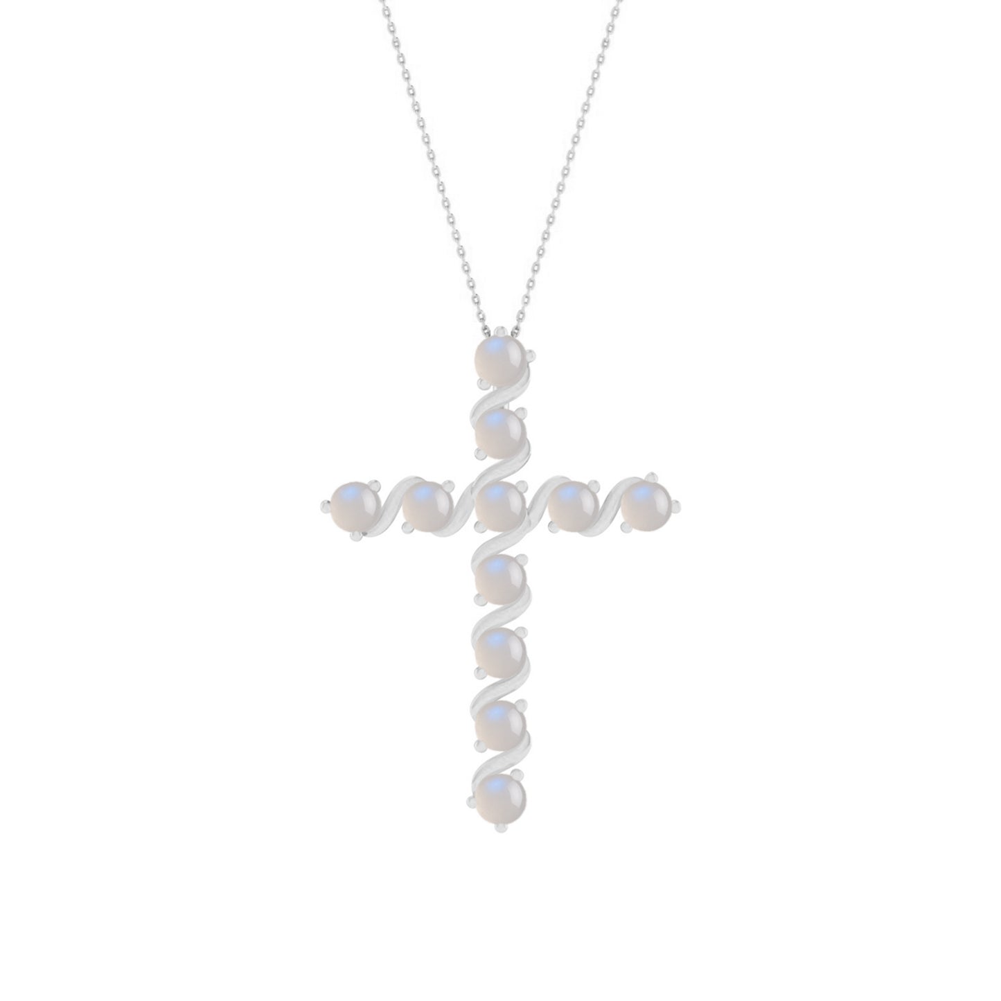 Gemstone Cross Pendant | Floral Vine Style Gemstone Pendant | Sterling Silver Birthstone Necklace | Adjustable Chain | 15 Gemstone Choices | Personalized Gemstone Pendant