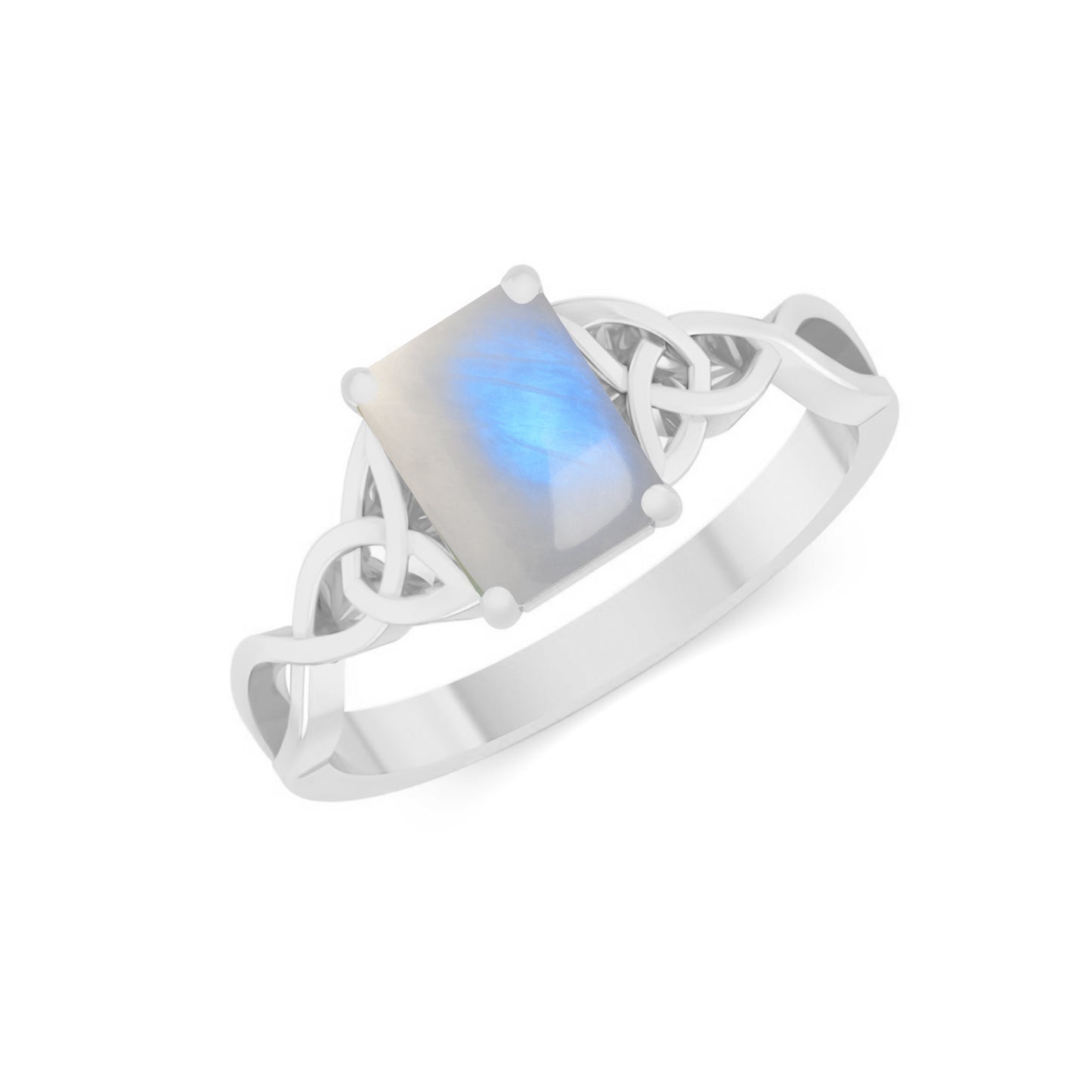 Celtic Knot Solitaire Ring | Sterling Silver Birthstone Ring | Genuine Gemstone Studded Ring | Personalized Promise Ring | Gift for Her