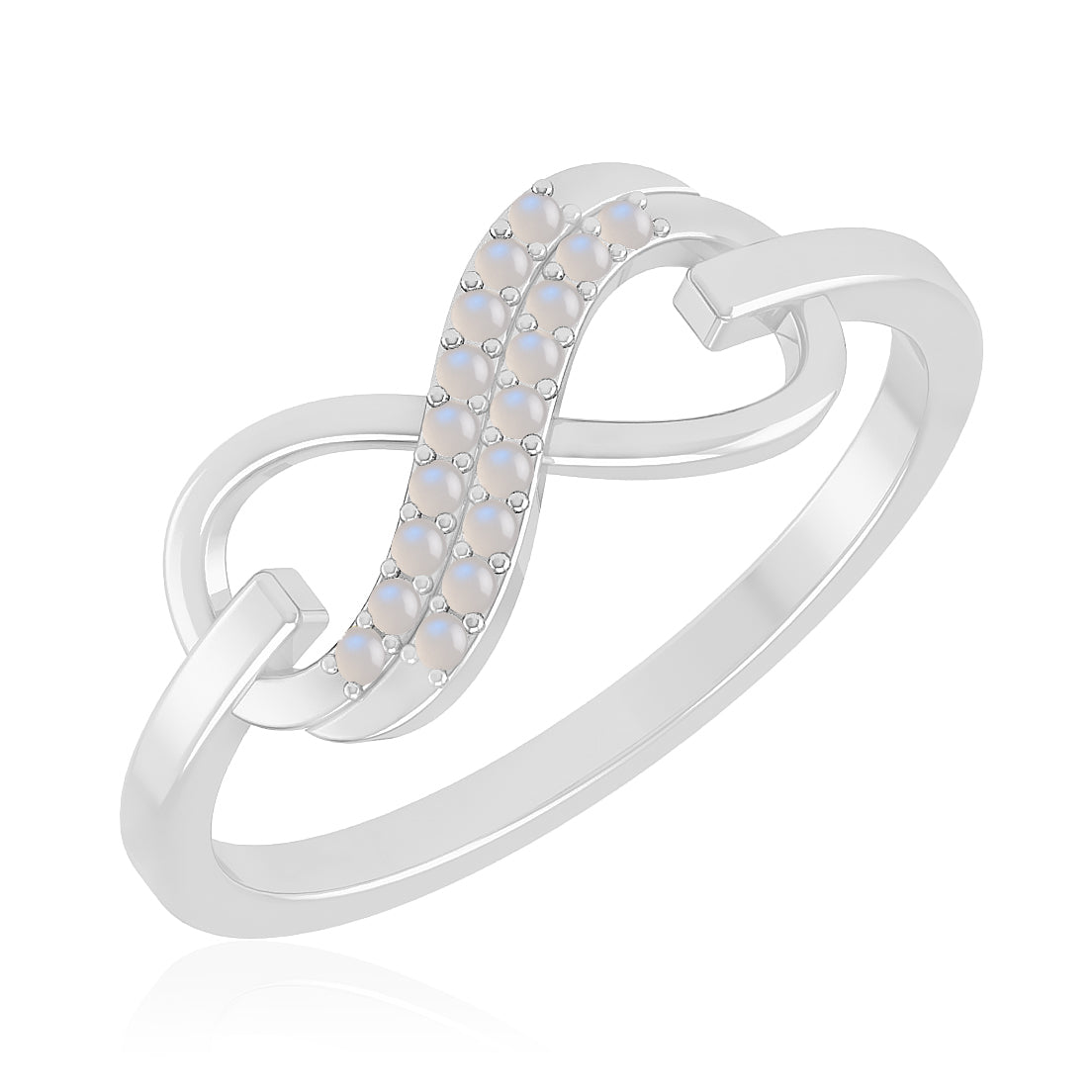 Paperclip Link Ring | Sterling Silver Birthstone Ring | Genuine Gemstone & Diamond Studded Ring | Personalized Promise Ring | Gift for Her