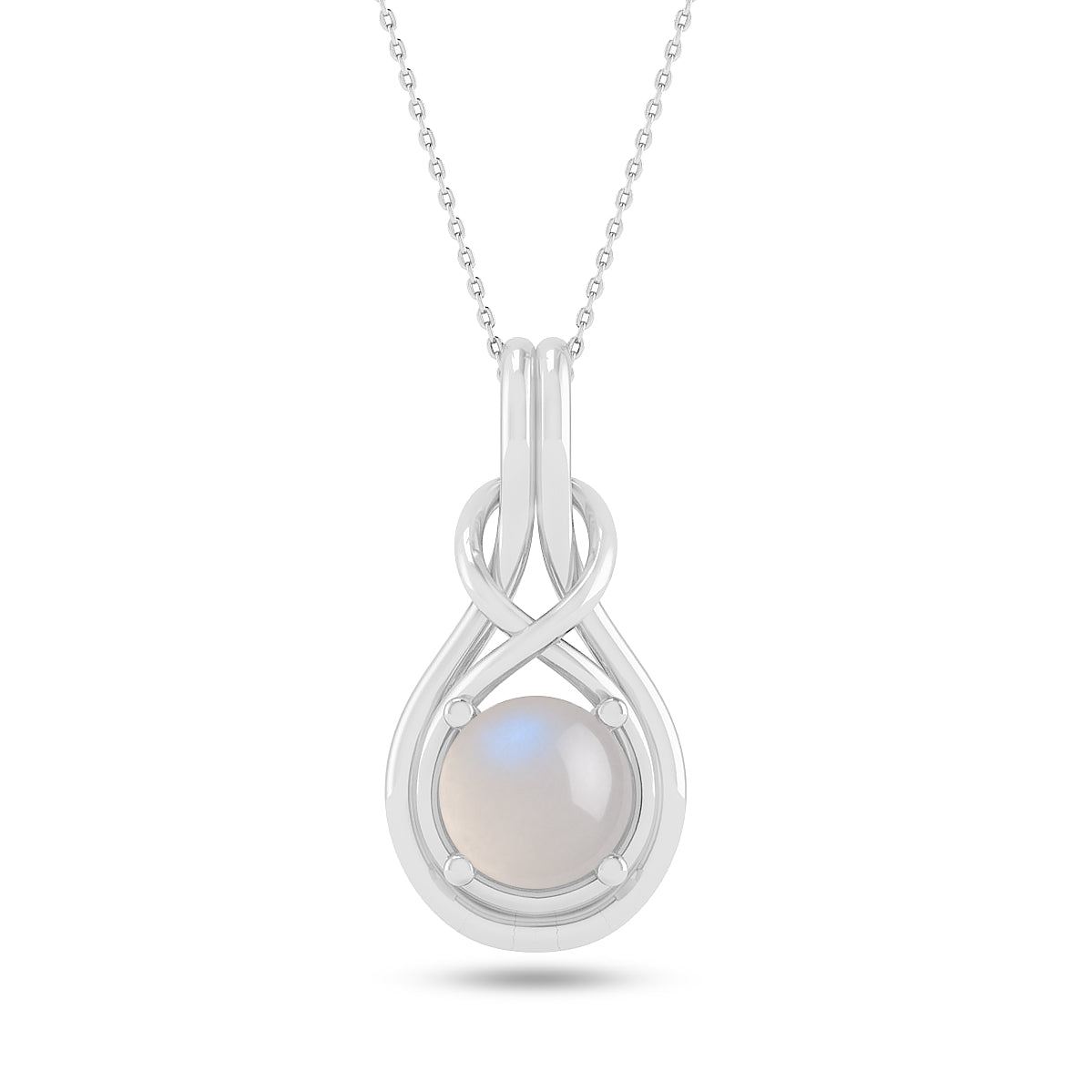 Infinity Teardrop Solitaire Pendant | Sterling Silver Birthstone Necklace | Adjustable Chain | 15 Gemstone Choices | Personalized Gemstone Pendant