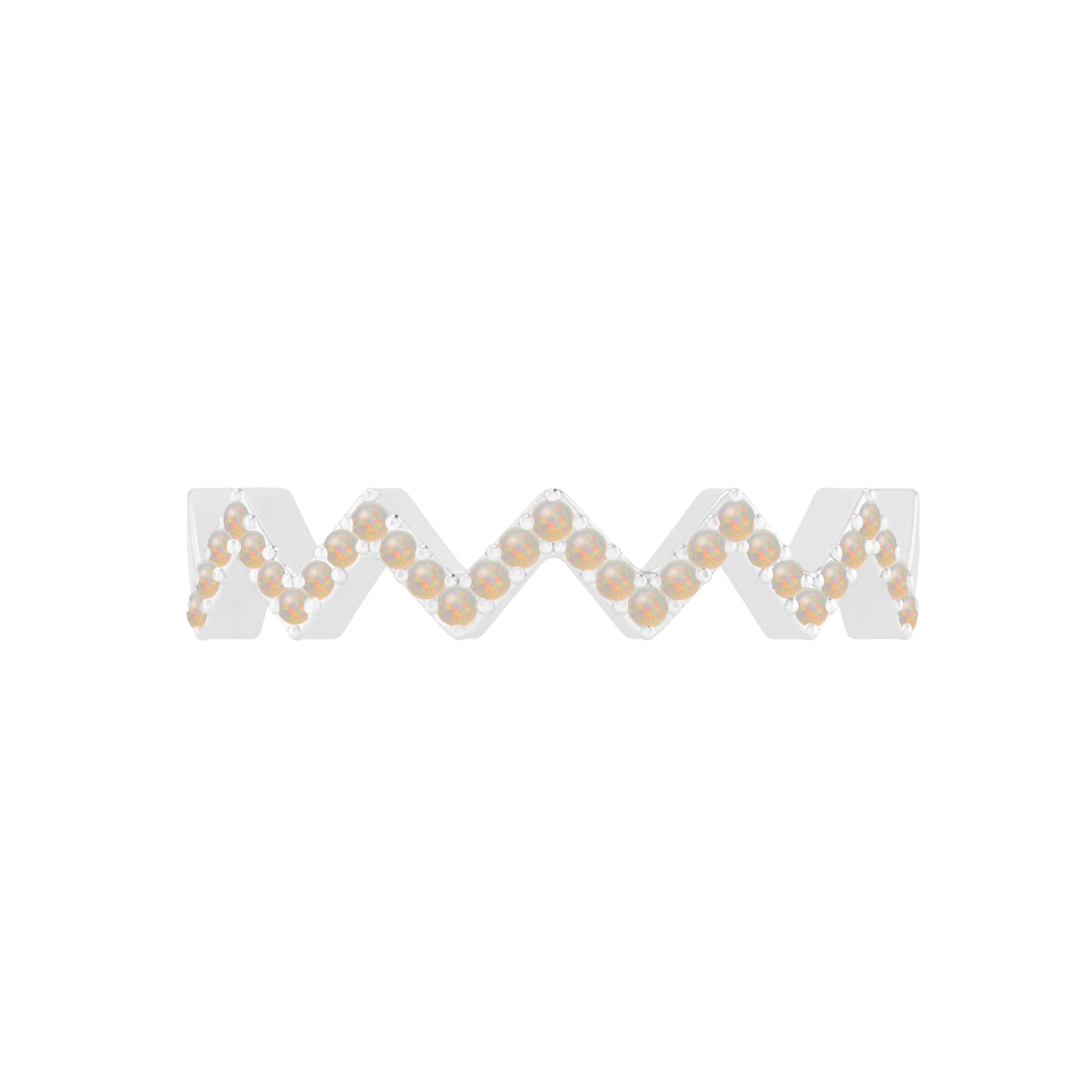 Chevron Stackable Band | Sterling Silver Birthstone Ring | Genuine Gemstone Studded Ring | Personalized Promise Ring | Gift for Her