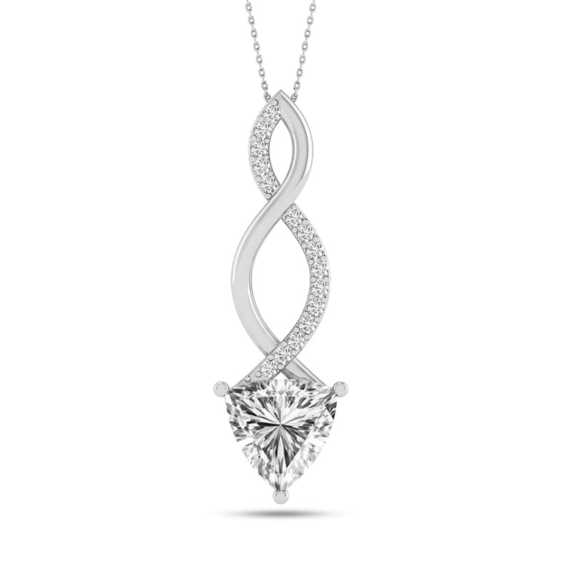 Infinity Twist Pendant | Sterling Silver Birthstone Necklace | Diamond Accent | Adjustable Chain | 15 Gemstone Choices