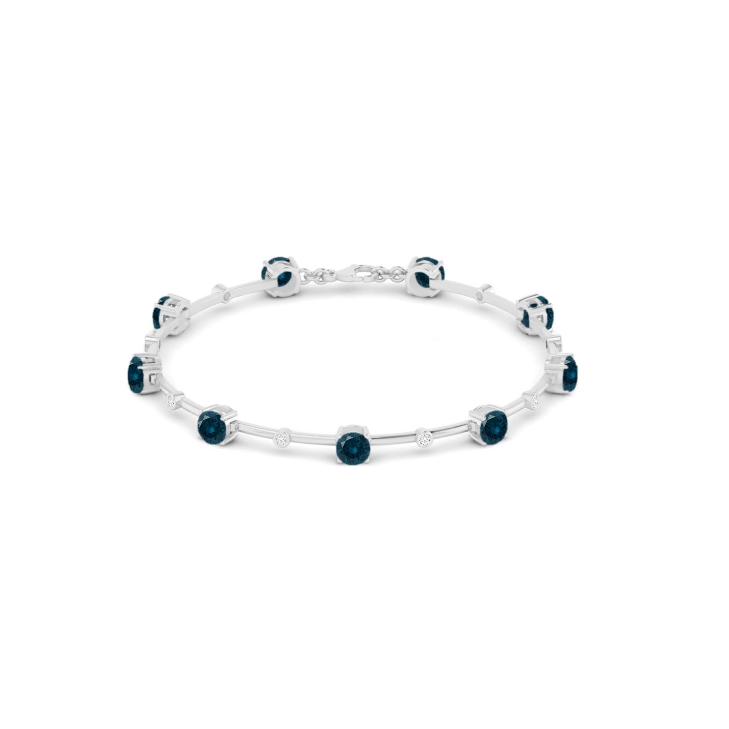 Bar Link Tennis Bracelet | Sterling Silver Birthstone Bracelet | Adjustable Chain | 15 Gemstone Choices | Personalized Gemstone Bracelet
