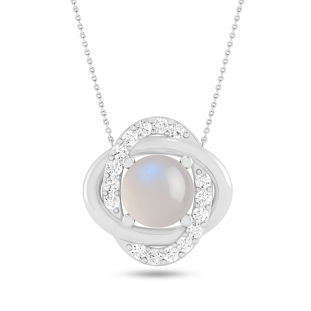 Geometric Bar Pendant | Starburst Pendant | Heart Knot Teardrop Pendant | Sterling Silver Birthstone Necklace | Diamond Accent | Adjustable Chain | 15 Gemstone Choices