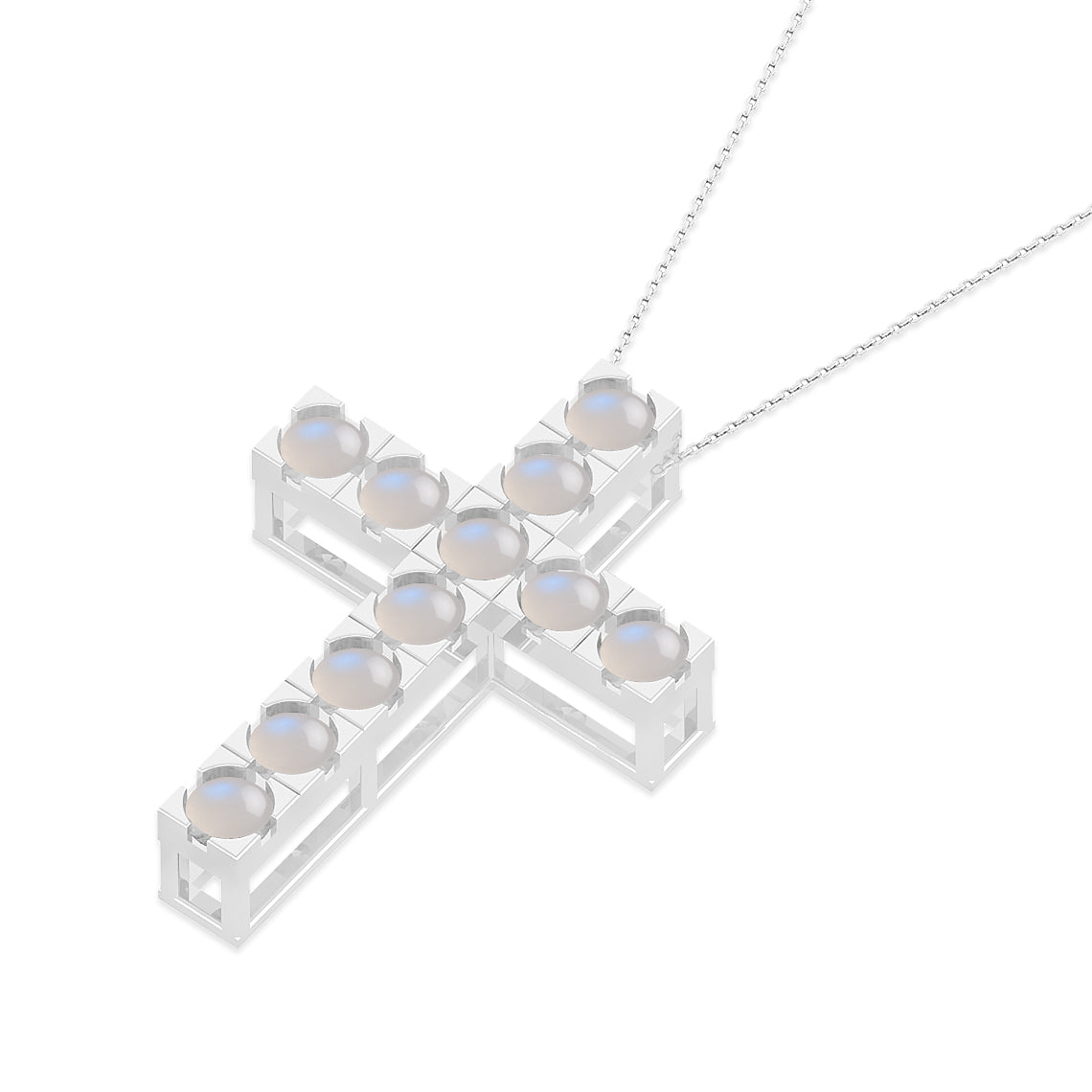 Cross Pendant Necklace | Sterling Silver Birthstone Necklace | Adjustable Chain | 15 Gemstone Choices | Personalized Gemstone Pendant