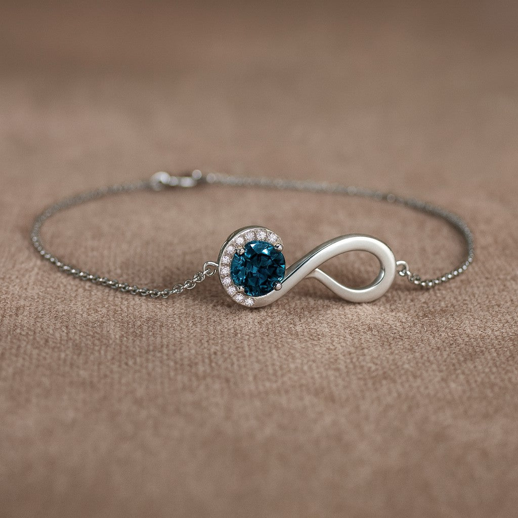 Infinity Bracelet | Sterling Silver Birthstone Bracelet | Adjustable Chain | 15 Gemstone Choices | Personalized Gemstone Bracelet Floral Vine Bracelet Canter piece
