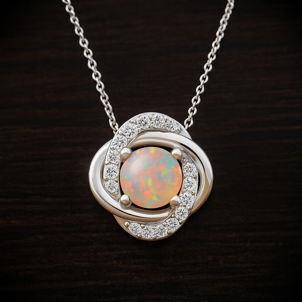 Geometric Bar Pendant | Starburst Pendant | Heart Knot Teardrop Pendant | Sterling Silver Birthstone Necklace | Diamond Accent | Adjustable Chain | 15 Gemstone Choices