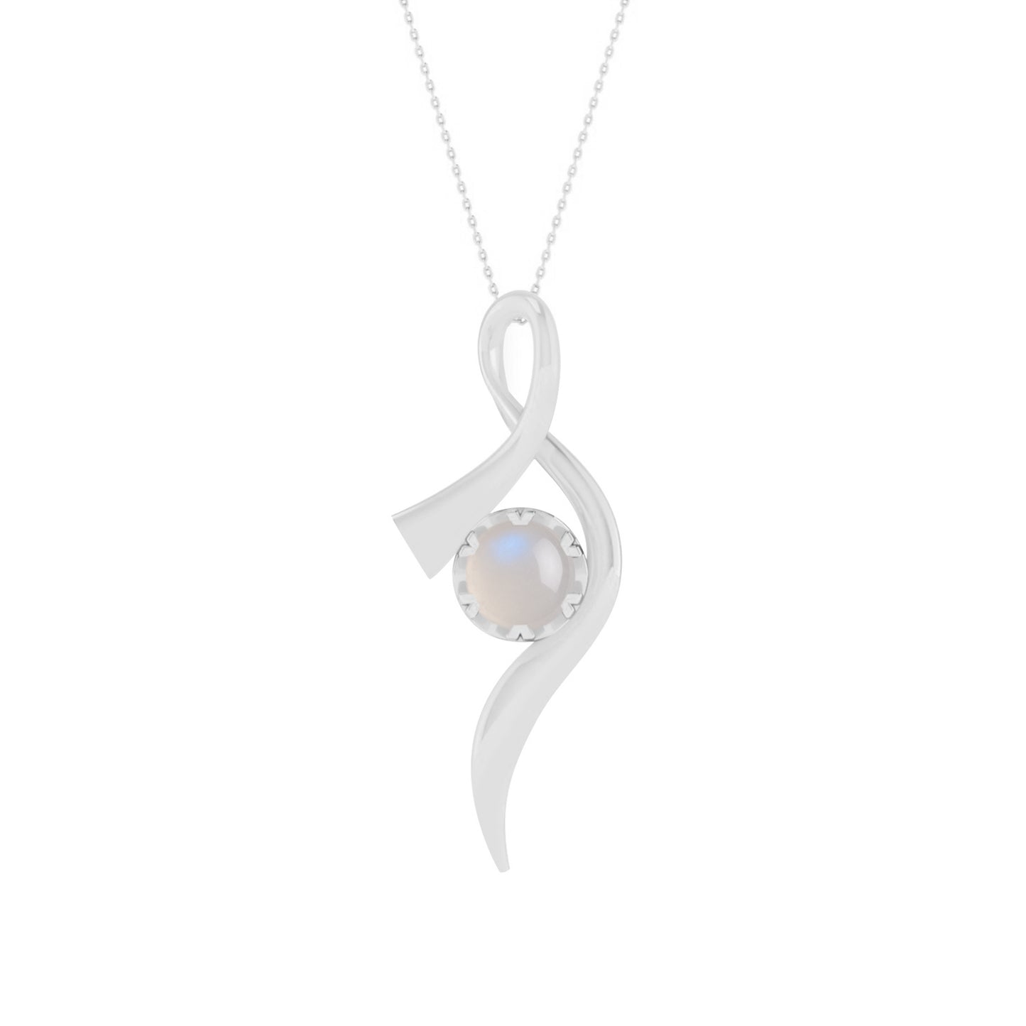 Infinity Twist Pendant | Floral Vine Style Gemstone Pendant | Sterling Silver Birthstone Necklace | Adjustable Chain | 15 Gemstone Choices | Personalized Gemstone Pendant