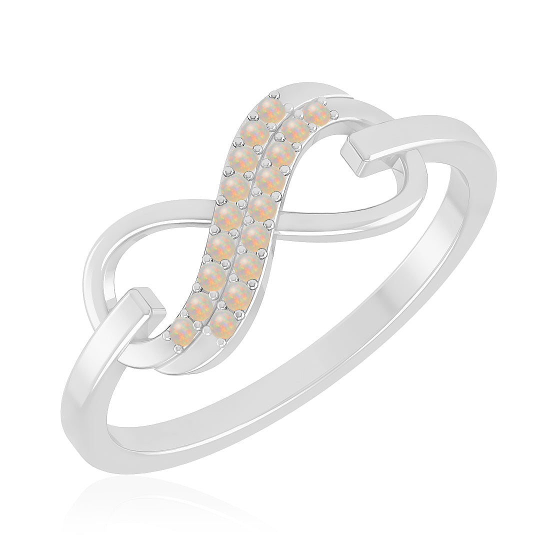 Paperclip Link Ring | Sterling Silver Birthstone Ring | Genuine Gemstone & Diamond Studded Ring | Personalized Promise Ring | Gift for Her