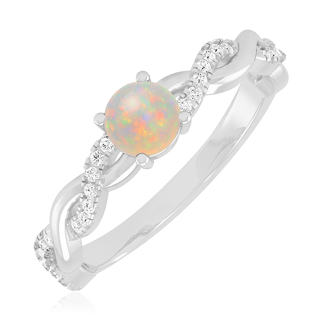 Infinity Knot Solitaire Ring | Sterling Silver Birthstone Ring | Genuine Gemstone & Diamond Studded Ring | Personalized Promise Ring | Gift for Her