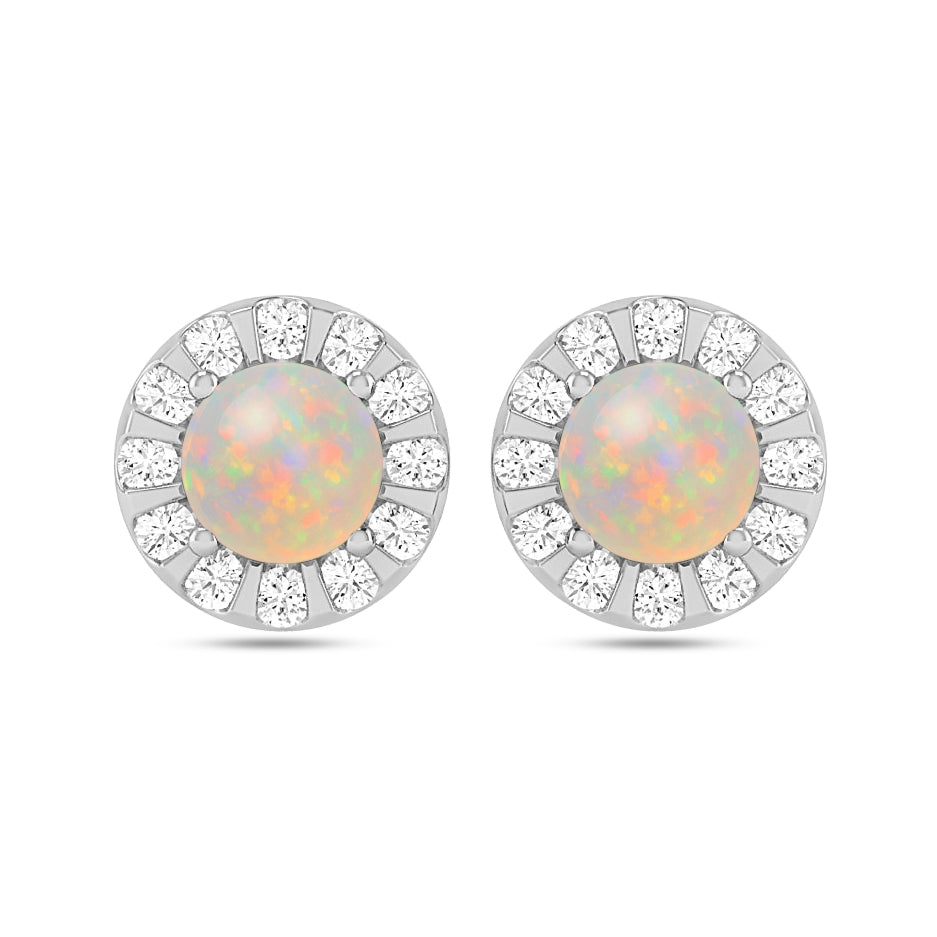 Sunburst Halo Stud Earrings | 925 Sterling Silver Birthstone Stud Earrings | Diamond Accent Gemstone Earrings | 15 Birthstone Options | Gift for Women