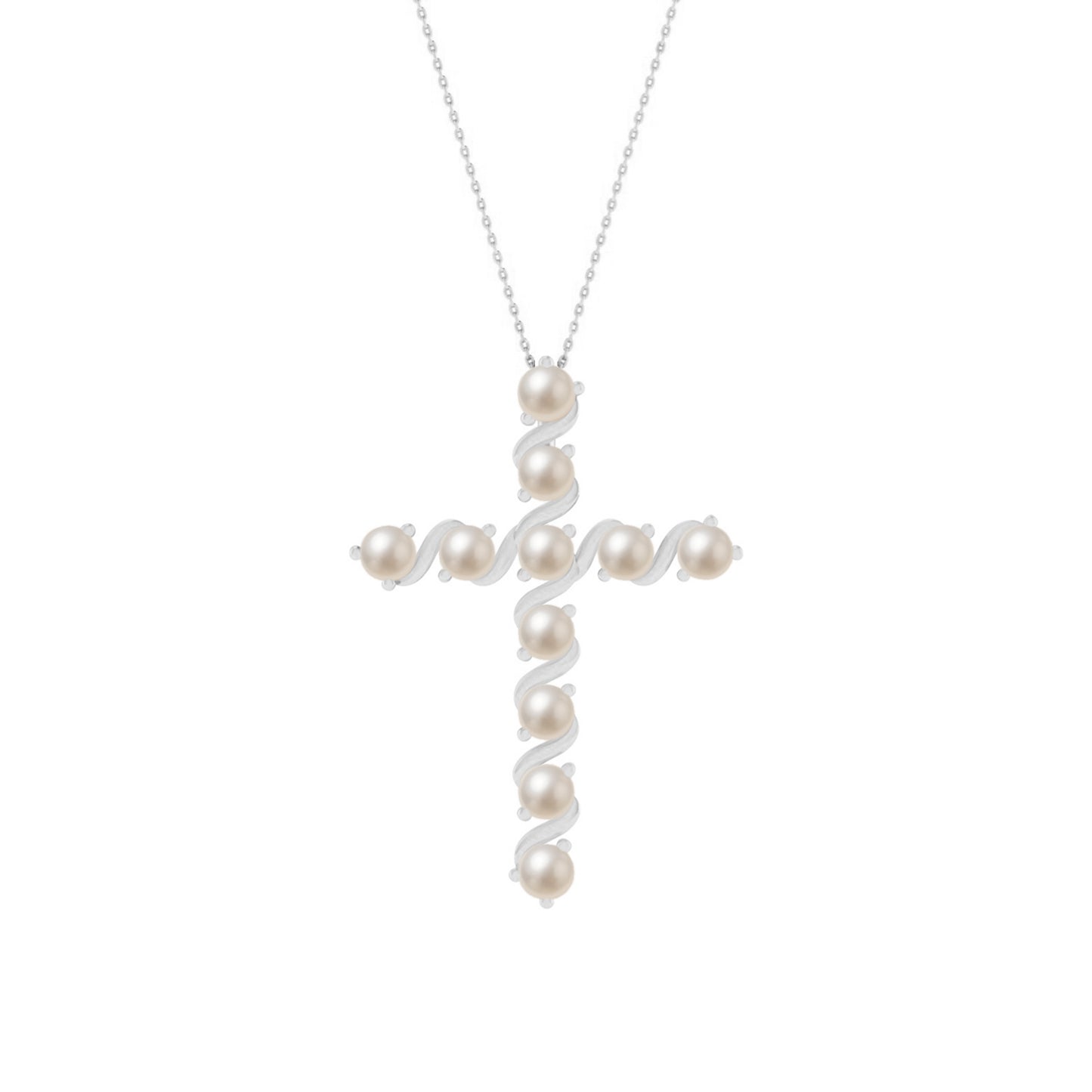 Gemstone Cross Pendant | Floral Vine Style Gemstone Pendant | Sterling Silver Birthstone Necklace | Adjustable Chain | 15 Gemstone Choices | Personalized Gemstone Pendant