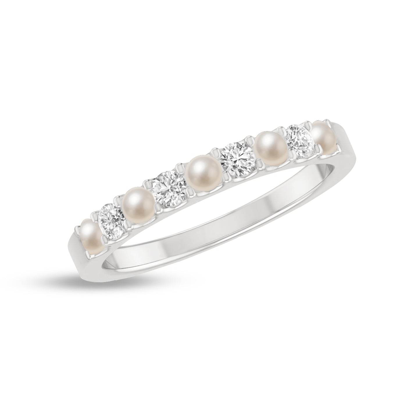 Half Eternity Ring | Sterling Silver Birthstone Ring | Genuine Gemstone & Diamond Studded Ring | Personalized Promise Ring | Gift for Her