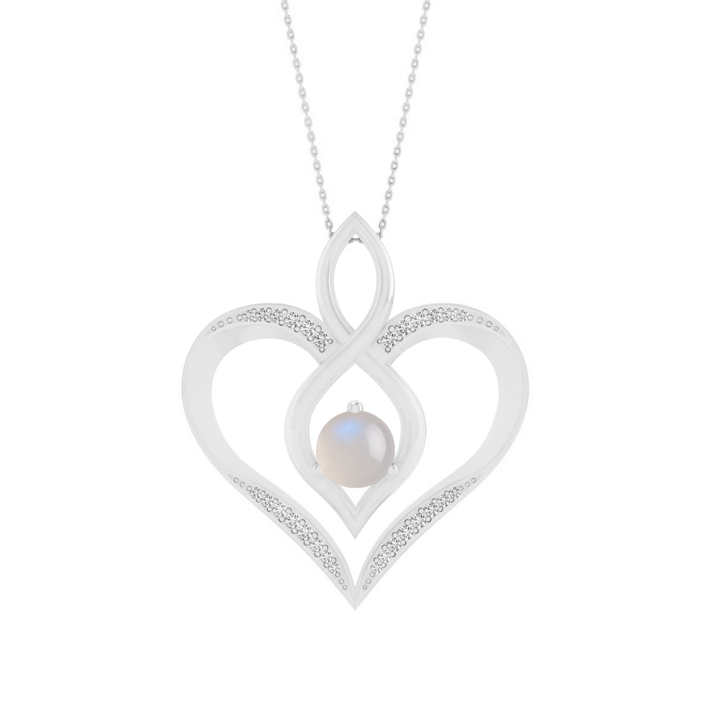 Sterling Silver Birthstone Necklace | Diamond Accent | Adjustable Chain | 15 Gemstone Choices