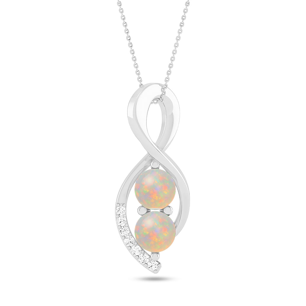Infinity Twist Pendant | Starburst Pendant | Heart Knot Teardrop Pendant | Sterling Silver Birthstone Necklace | Diamond Accent | Adjustable Chain | 15 Gemstone Choices