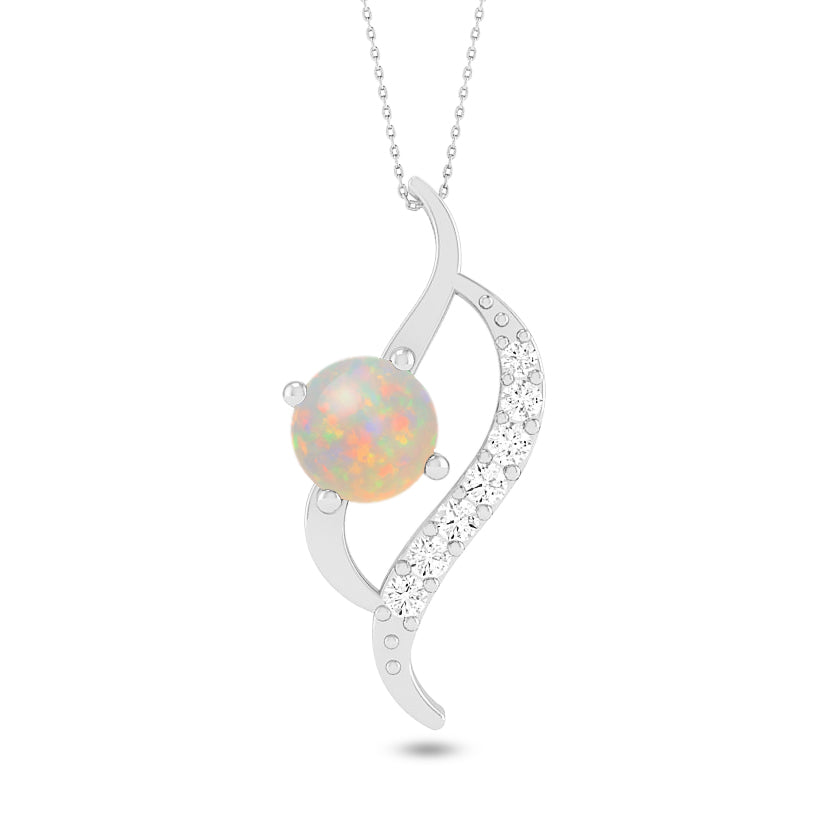 Bypass Swirl Pendant | Starburst Pendant | Heart Knot Teardrop Pendant | Sterling Silver Birthstone Necklace | Diamond Accent | Adjustable Chain | 15 Gemstone Choices