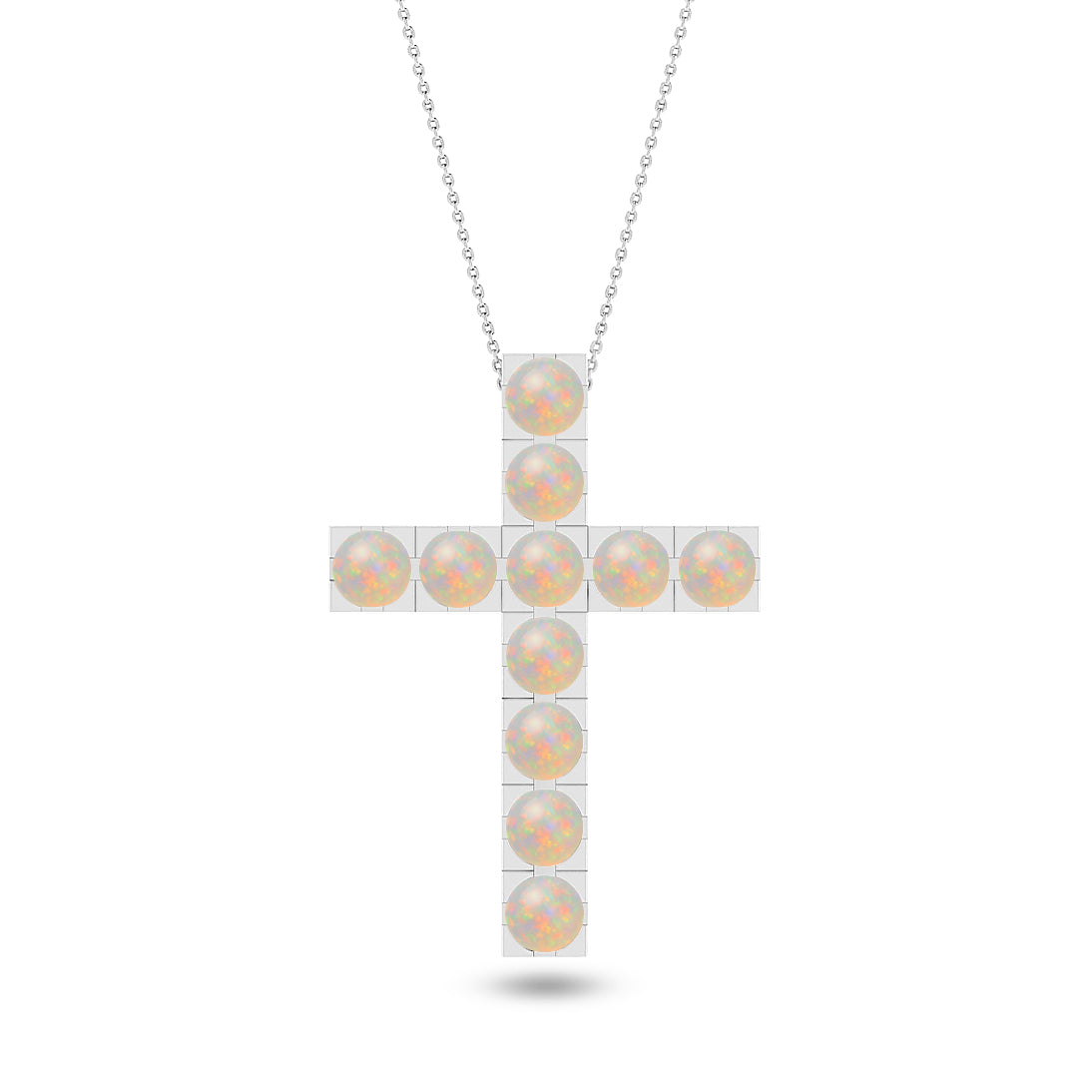Cross Pendant Necklace | Sterling Silver Birthstone Necklace | Adjustable Chain | 15 Gemstone Choices | Personalized Gemstone Pendant