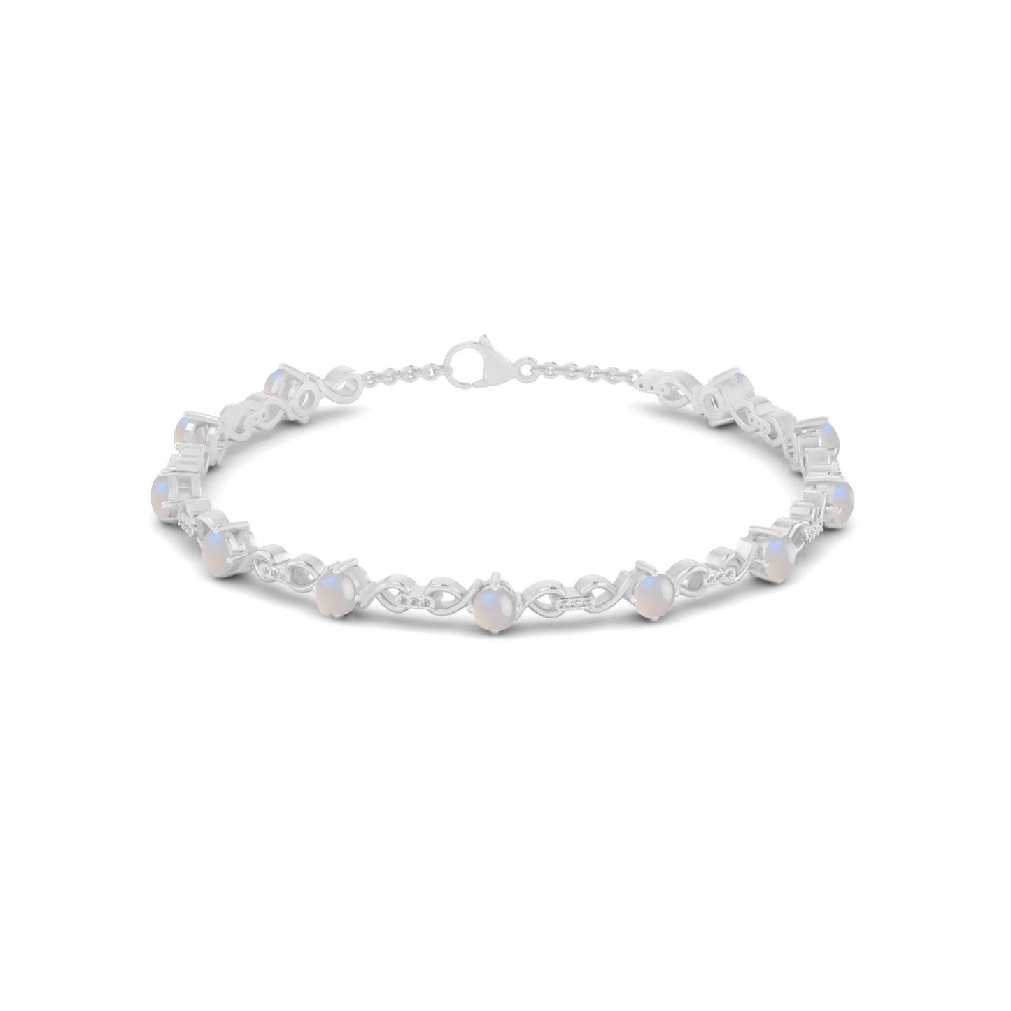 Infinity Tennis Bracelet | Sterling Silver Birthstone Bracelet | Adjustable Chain | 15 Gemstone Choices | Personalized Gemstone Bracelet