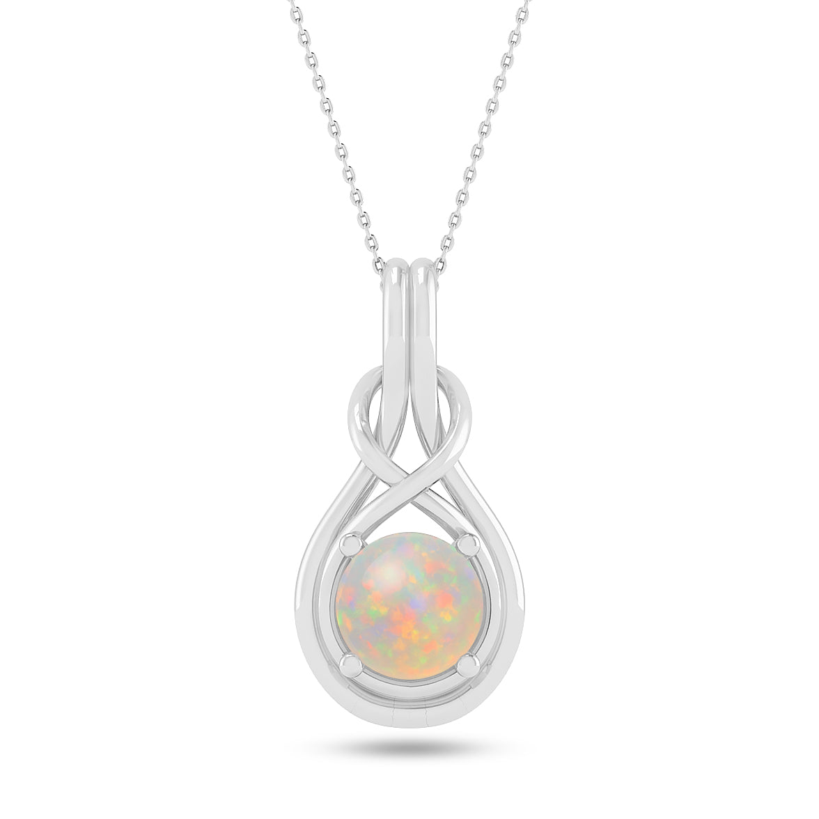 Infinity Teardrop Solitaire Pendant | Sterling Silver Birthstone Necklace | Adjustable Chain | 15 Gemstone Choices | Personalized Gemstone Pendant