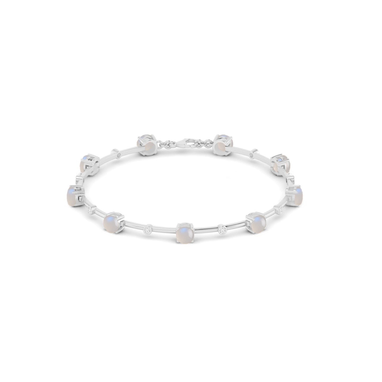 Bar Link Tennis Bracelet | Sterling Silver Birthstone Bracelet | Adjustable Chain | 15 Gemstone Choices | Personalized Gemstone Bracelet