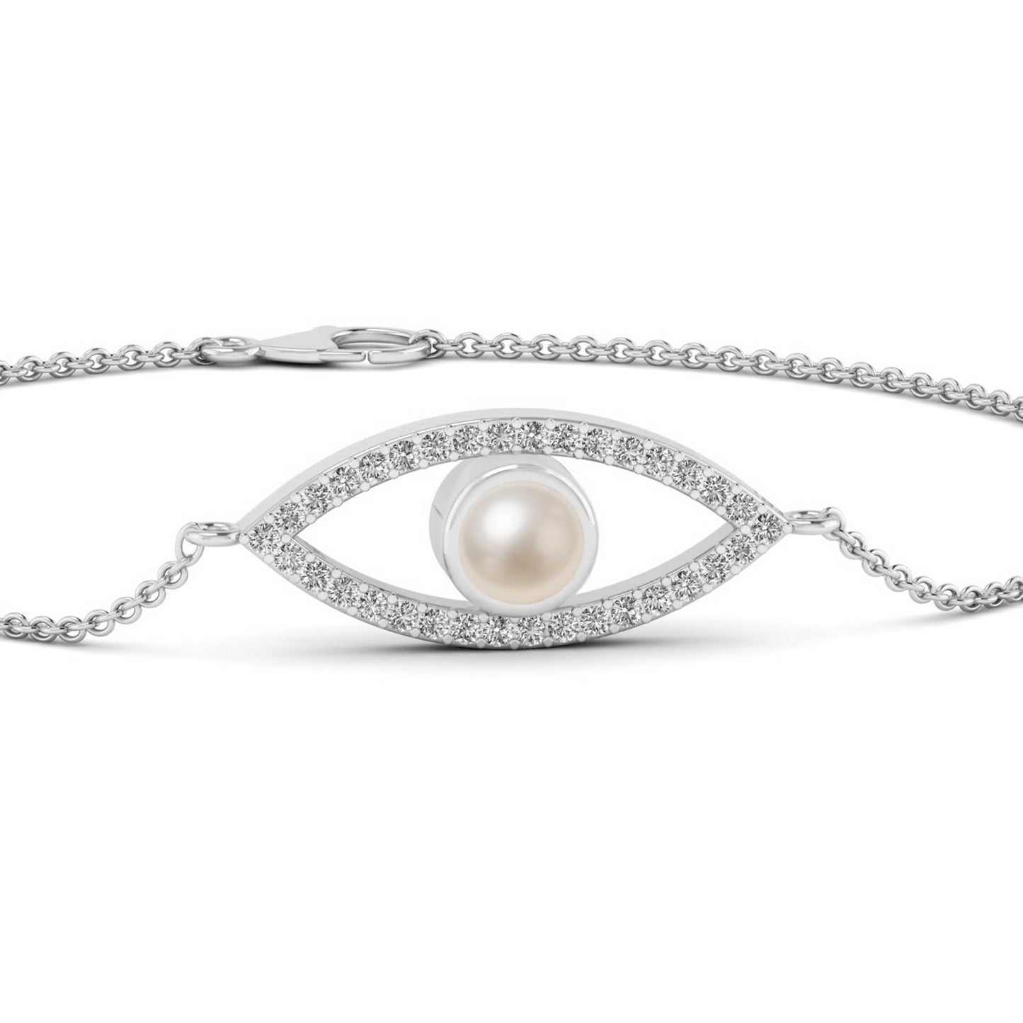 Evil Eye Bracelet | Sterling Silver Birthstone Bracelet | Adjustable Chain | 15 Gemstone Choices | Personalized Gemstone Bracelet