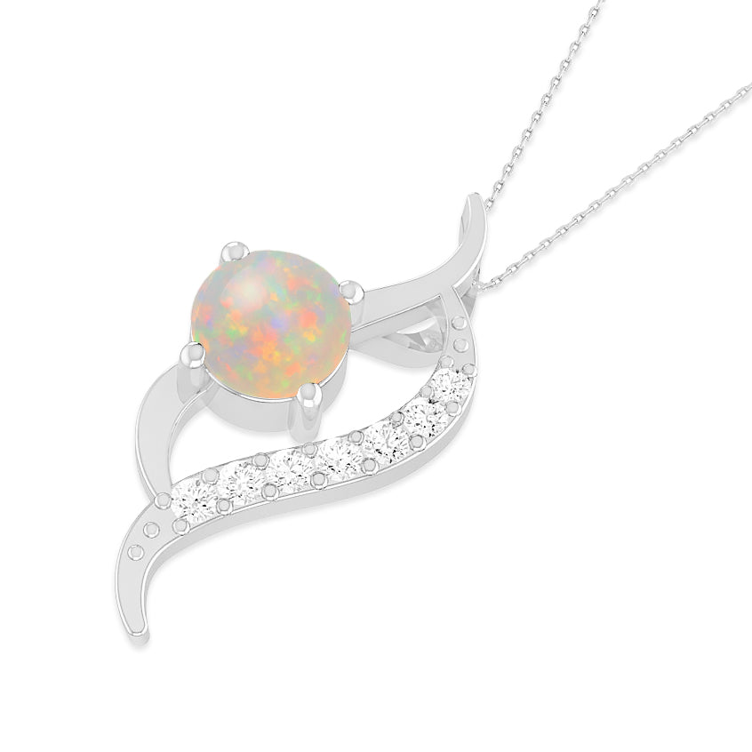 Bypass Swirl Pendant | Starburst Pendant | Heart Knot Teardrop Pendant | Sterling Silver Birthstone Necklace | Diamond Accent | Adjustable Chain | 15 Gemstone Choices