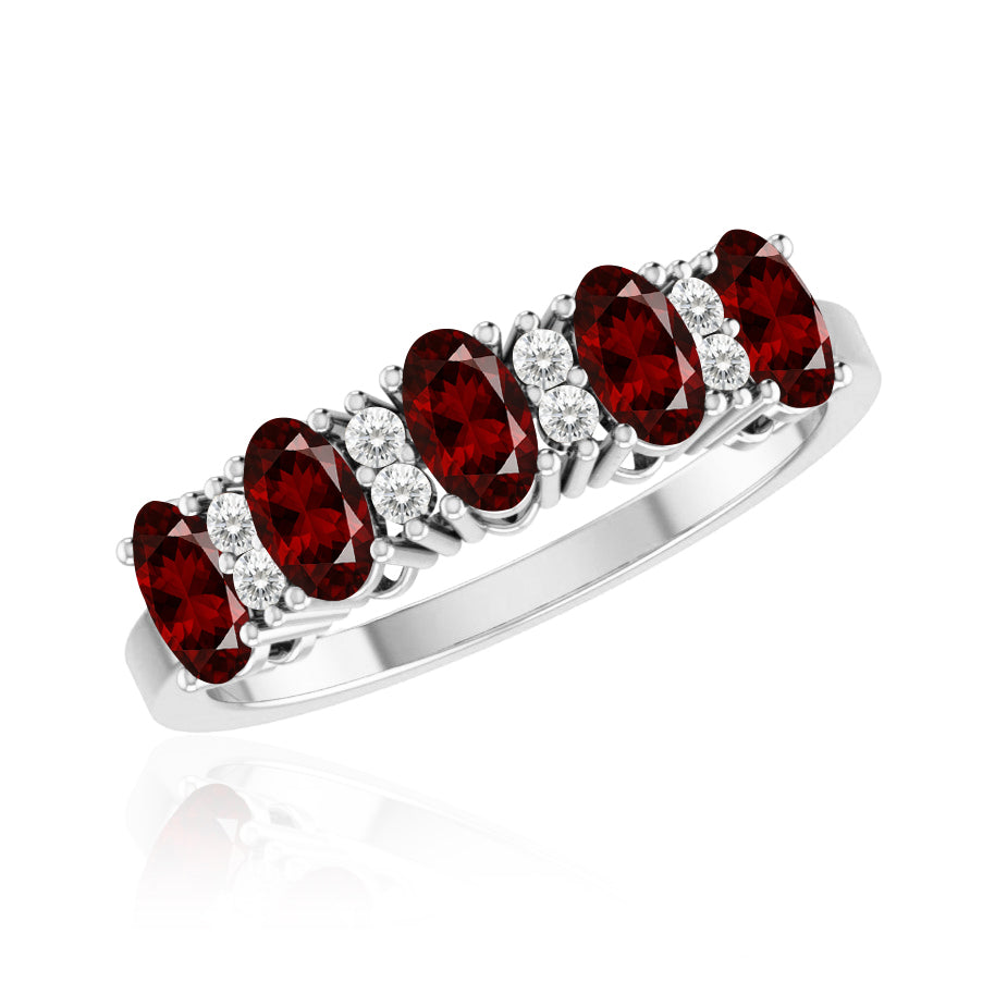Sterling Silver Birthstone Ring | Genuine Gemstone & Diamond Studded Ring | Personalized Promise Ring | Gift for Her