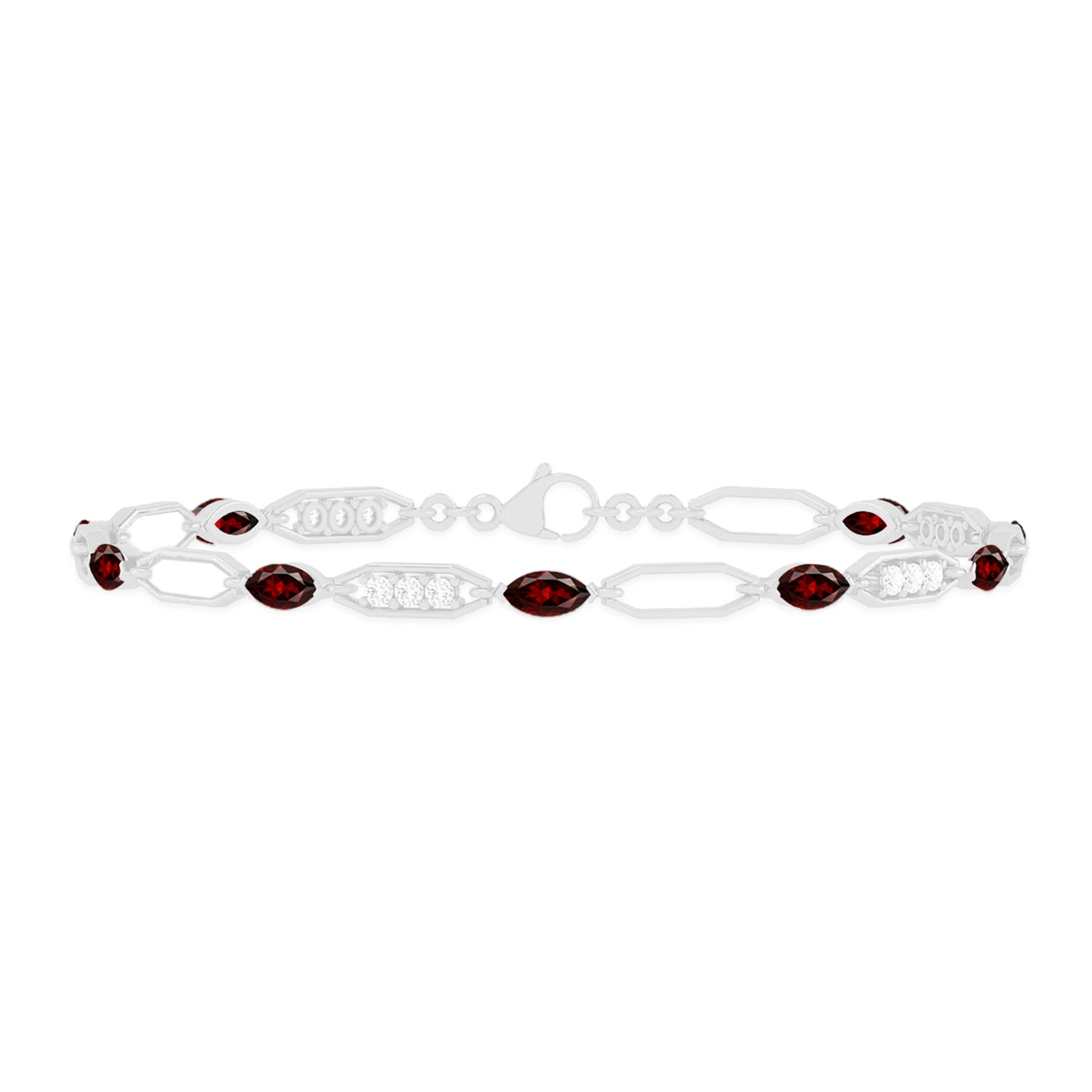 Art Deco Link Bracelet | Sterling Silver Birthstone Bracelet | Adjustable Chain | 15 Gemstone Choices | Personalized Gemstone Bracelet Floral Vine Bracelet Canter piece