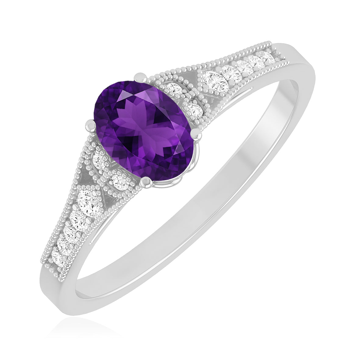 Classic Three-Stone Solitaire Ring | Sterling Silver Birthstone Ring | Genuine Gemstone & Diamond Studded Ring | Personalized Promise Ring | Gift for Her