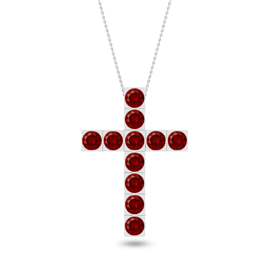 Cross Pendant Necklace | Sterling Silver Birthstone Necklace | Adjustable Chain | 15 Gemstone Choices | Personalized Gemstone Pendant